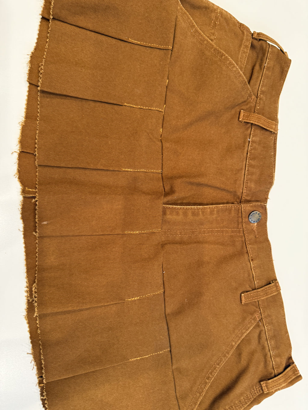 Reconstructed Pleated Skirt- Brown