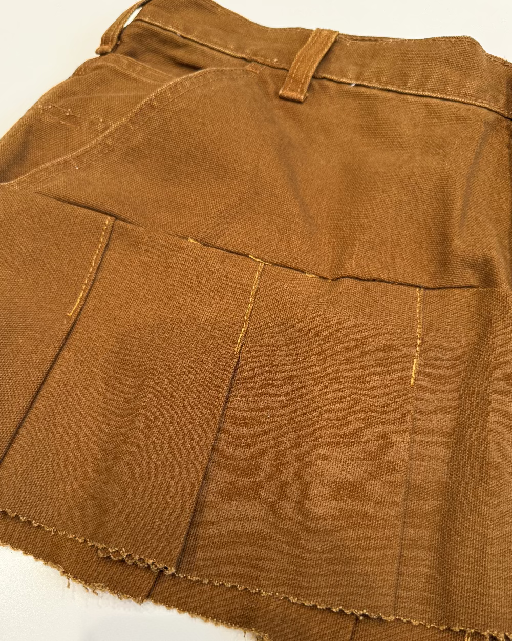 Reconstructed Pleated Skirt- Brown