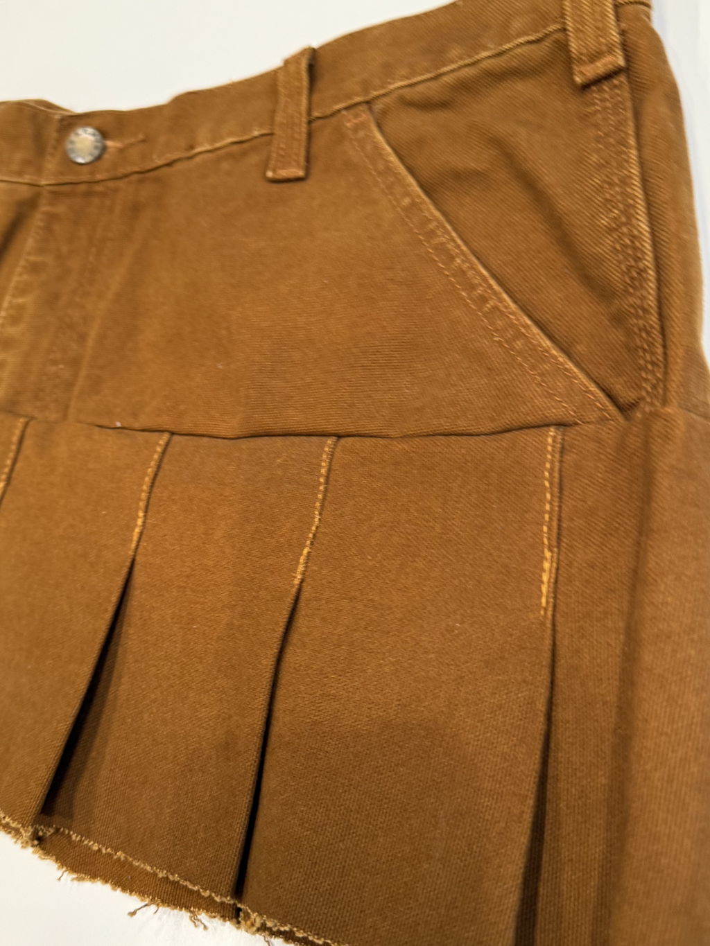 Reconstructed Pleated Skirt- Brown